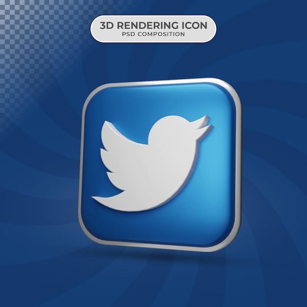 3d render of twitter icon design