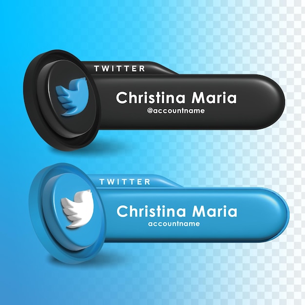 3d render twitter promotion design