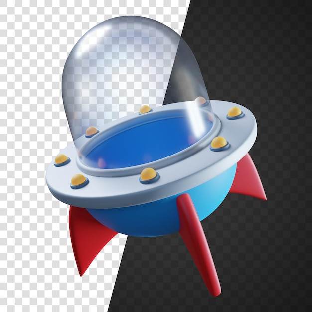 3d render ufo spaceship stylized illustration