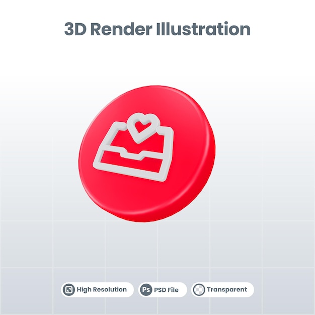 3D Render Valentine With wedding invitation Icon For UI UX Web Mobile App Social Media Promotion