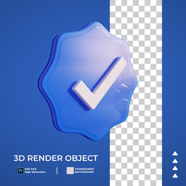 3D render of verified button