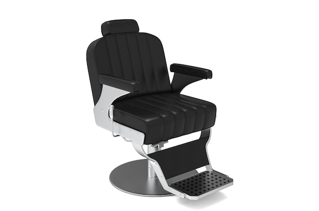 3d render of vintage barber chair on a white background Design element