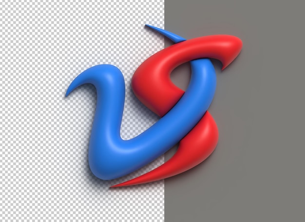 3D Render VS Company Letter Logo