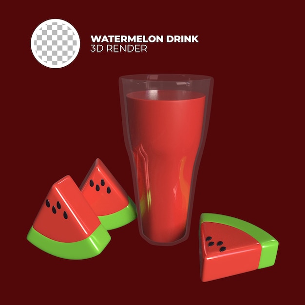 3D render watermelon drink