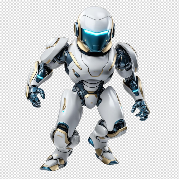 3D Render White Robot