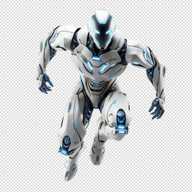 3D Render White Robot