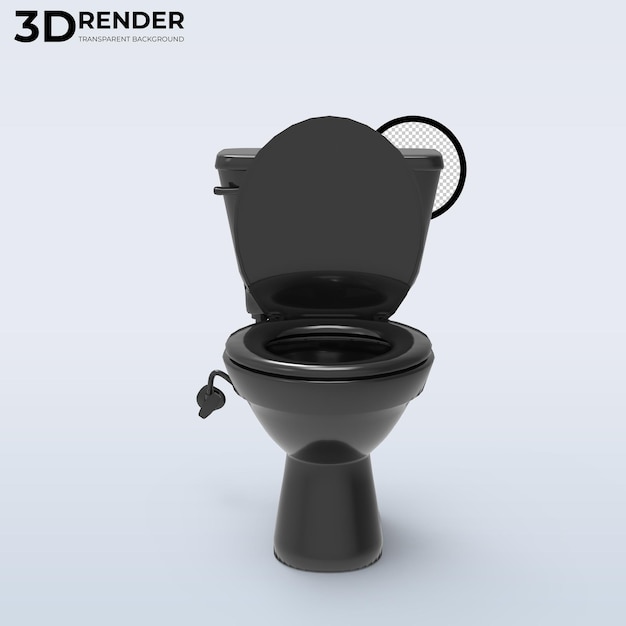 3d render white Toilet with seat isolated background