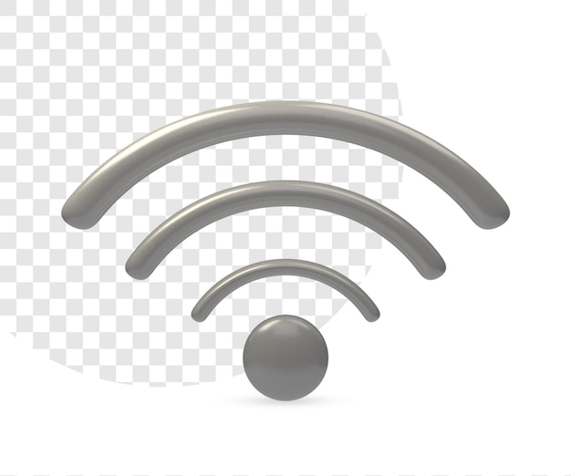 3d render wifi icon with transparent background for social media post design