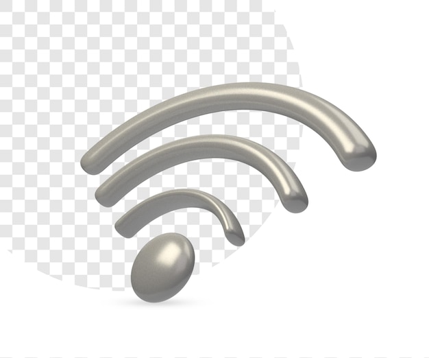 3d render wifi icon with transparent background for social media post design