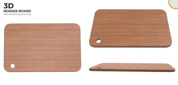 3d render wooden cutting board used for mockup or display product