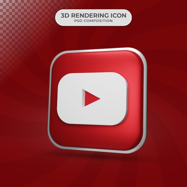 3d render of youtube icon design