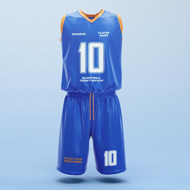 3d rendered basketball player jersey mockup front view