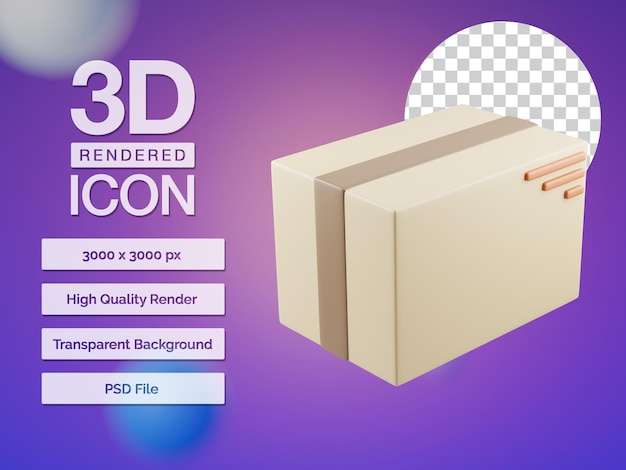 3d rendered cargo delivery box icon