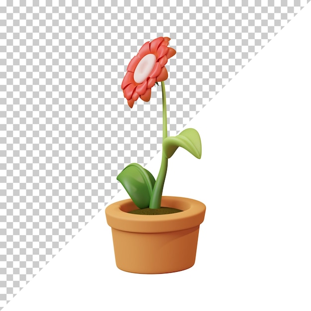 3d rendered cartoon of flower