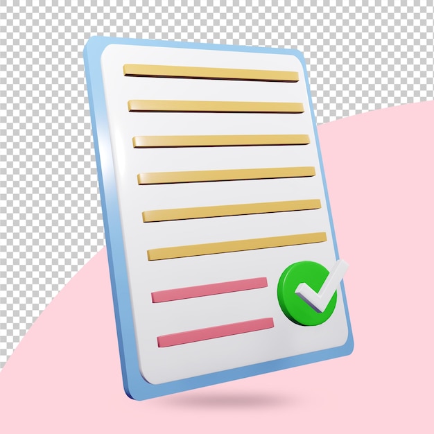 3D Rendered Checklist Task Icon