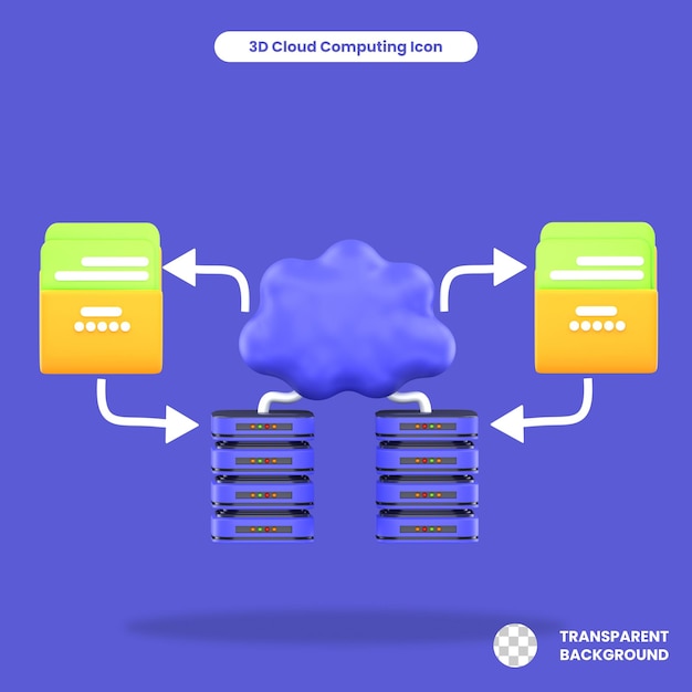 PSD 3d rendered cloud data transfer object