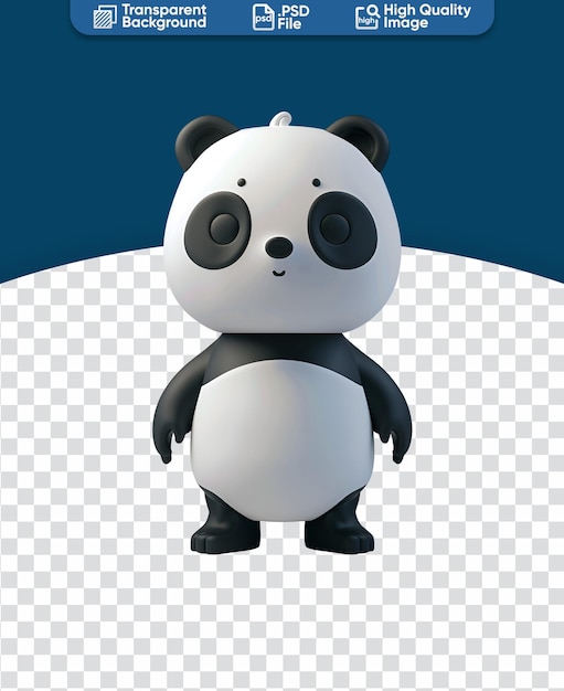 3D Rendered Cute and Happy Panda Bear Illustration of a Chibi Animal Cartoon Character