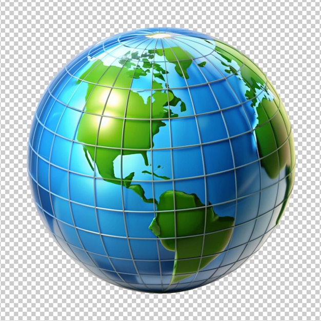 PSD 3d rendered earth globe illustration isolated