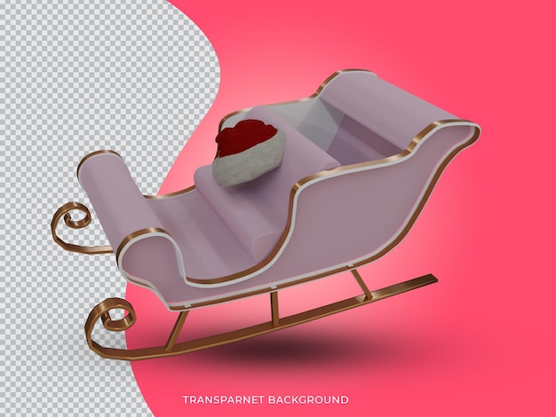 3d rendered high quality Christmas Santa Claus reindeer with golden legs side view