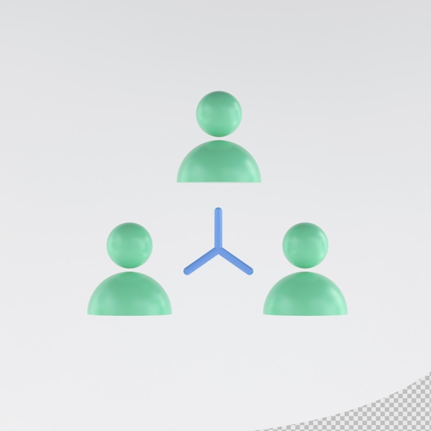 3D Rendered Icon of User Link or User Group