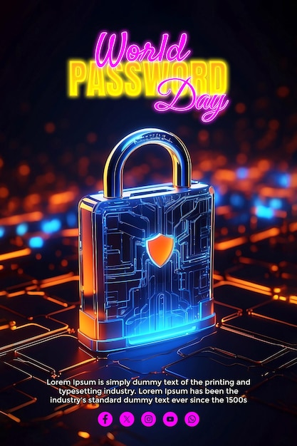 A 3D rendered image of a glowing padlock symbolizing cybersecurity