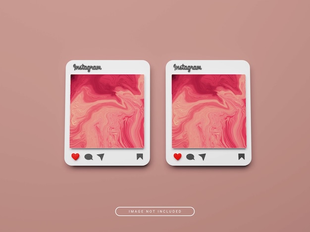 3d rendered instagram post mockup