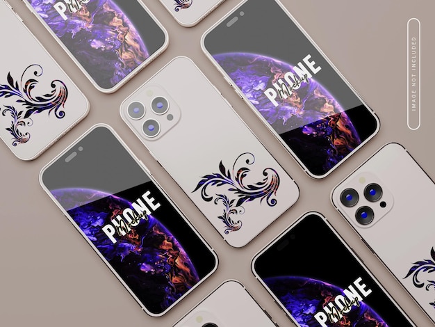 3D rendered iphone 14 Display and back part mockup