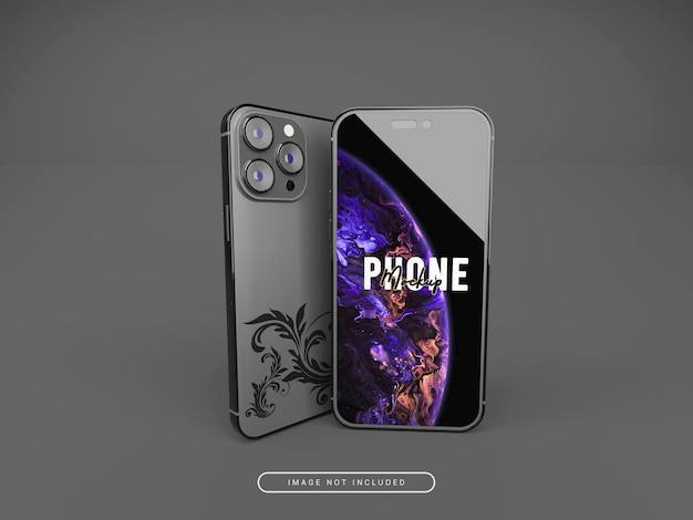 3D rendered iphone 14 Display and back part mockup