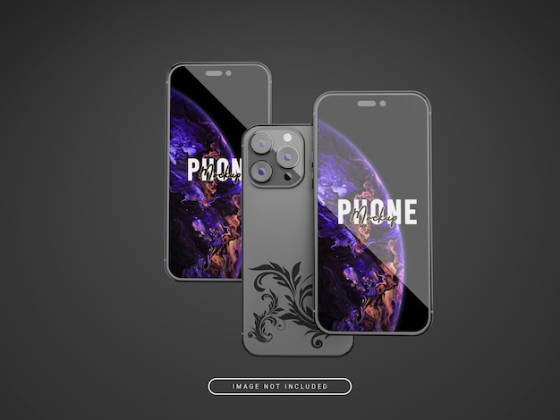 3D rendered iphone 14 Display and back part mockup