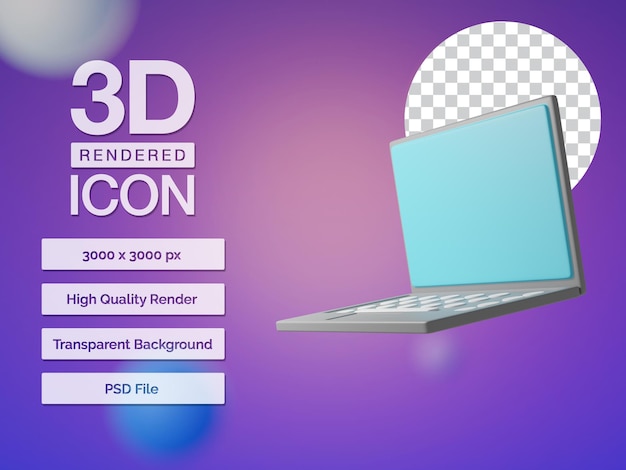 3d rendered laptop icon