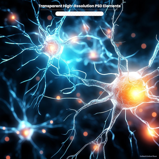 PSD 3d rendered medically accurate illustration of an active human nerve cell