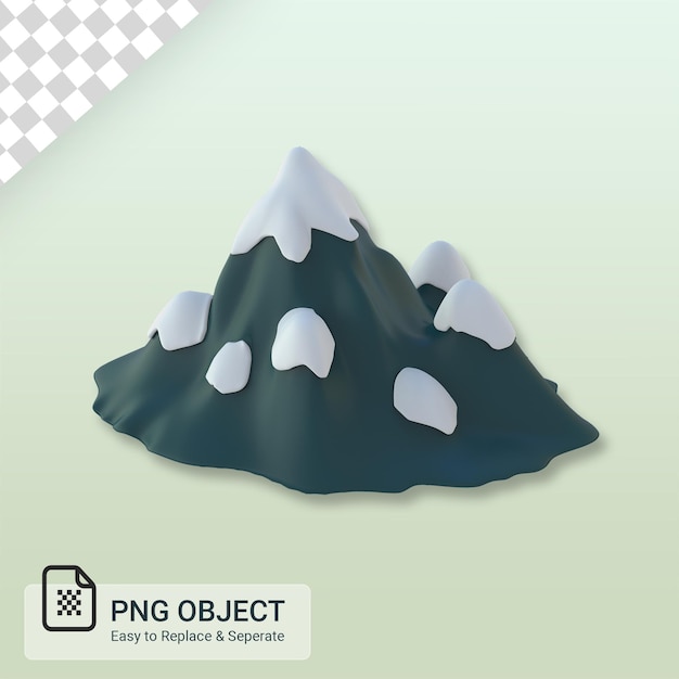 3d rendered minimal mountain with white stones at top of it