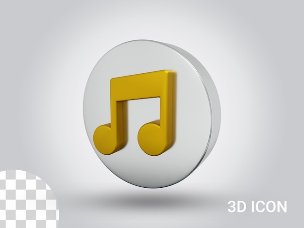 3D rendered music icon design right view