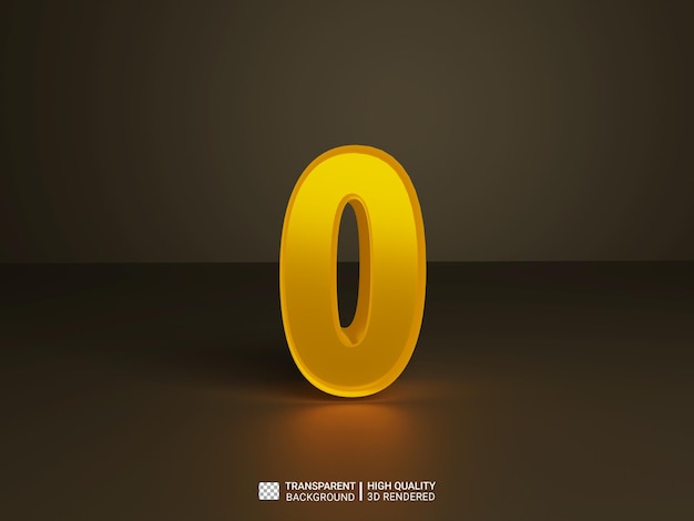 3d rendered number 0 isolated