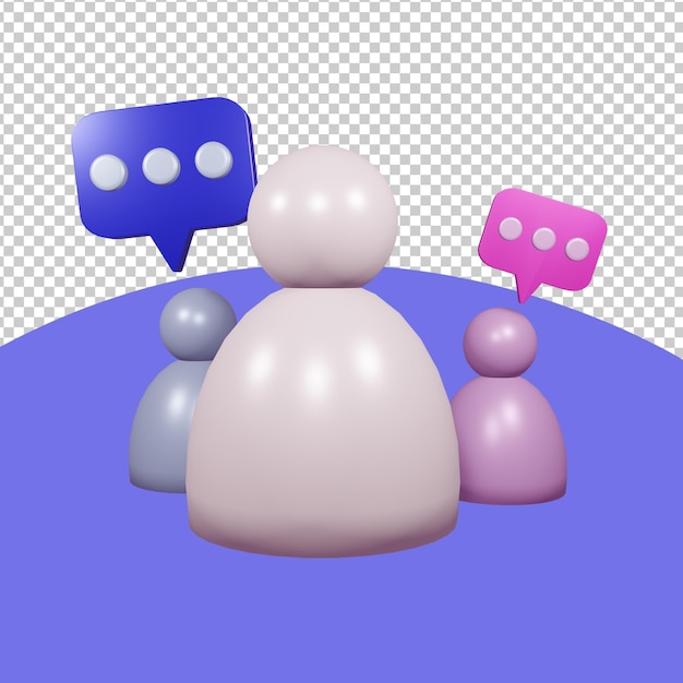 3D Rendered People Talking Icon