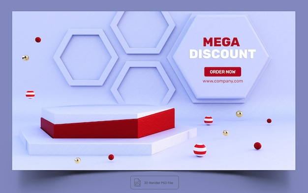 3d rendered podium for your product showcase