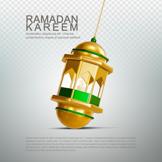 3d rendered Ramadan Kareem or Ramzan Social Media post with Editable background