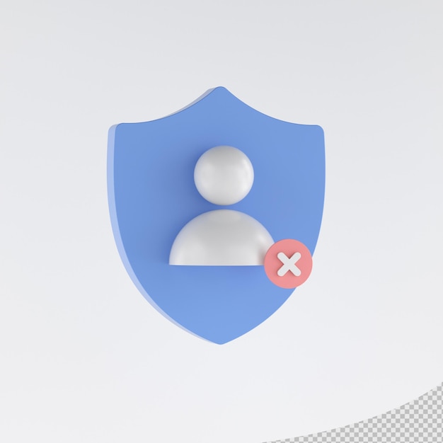 3D Rendered User Privacy Exposed Icon