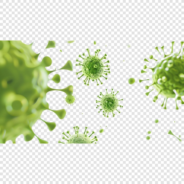 3D rendered virus isolated on transparent background