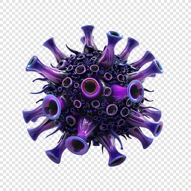 3D rendered virus isolated on transparent background