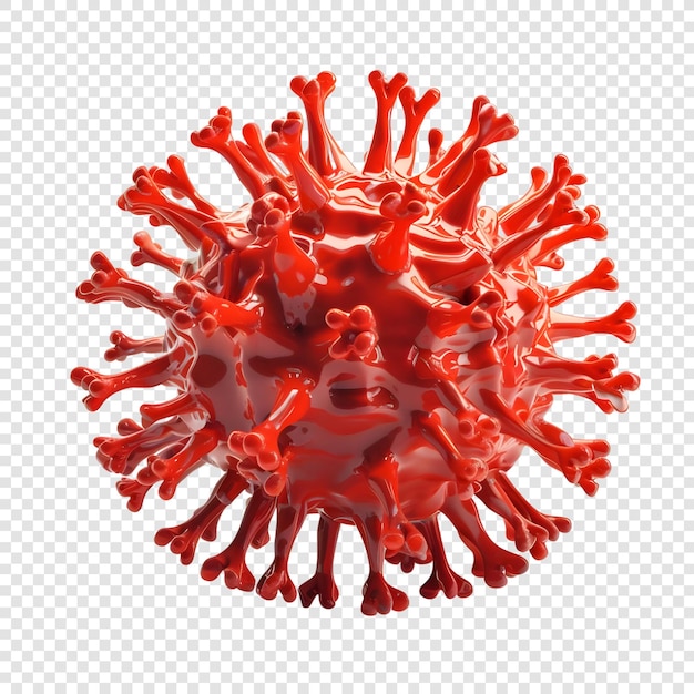 3D rendered virus isolated on transparent background