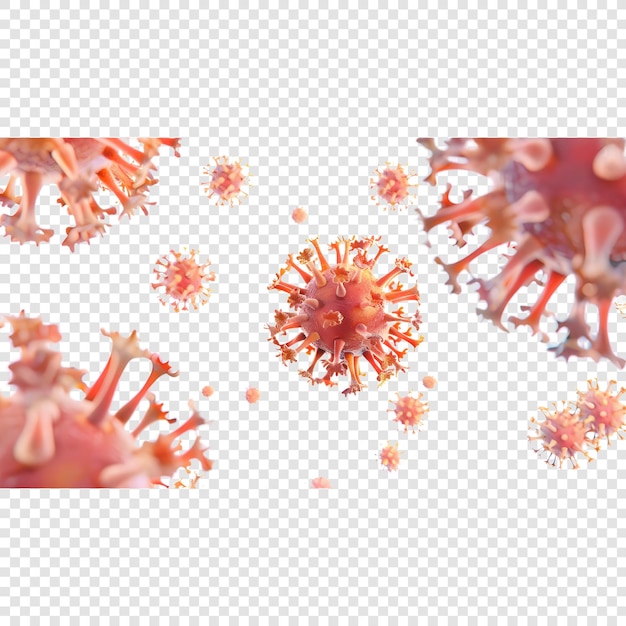 3D rendered virus isolated on transparent background