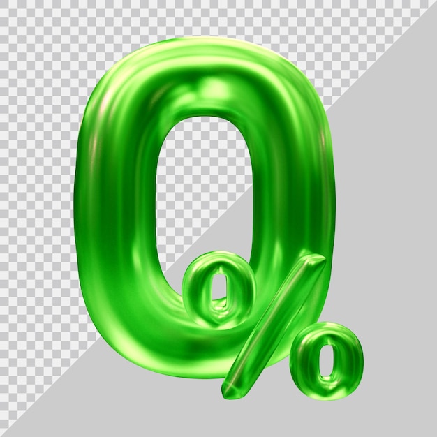 3d rendering of 0 percent with modern style