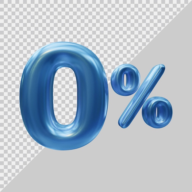 3d rendering of 0 percent with modern style