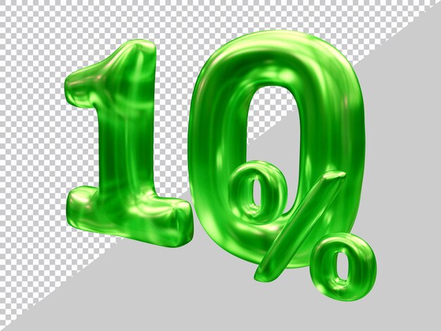 3d rendering of 10 percent with modern style