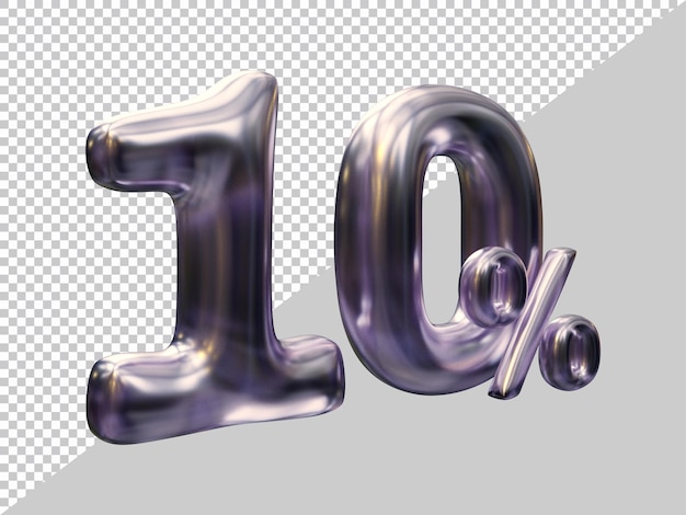 3d rendering of 10 percent with modern style