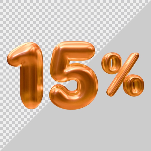 3d rendering of 15 percent with modern style