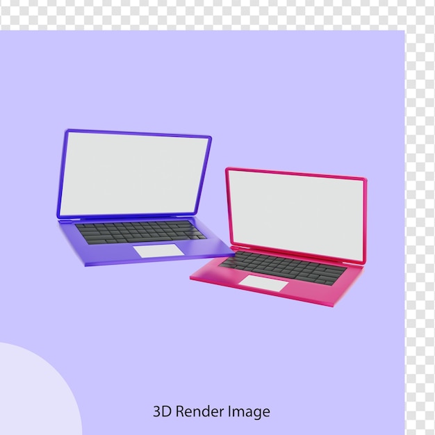 3d rendering of 2 learning laptops