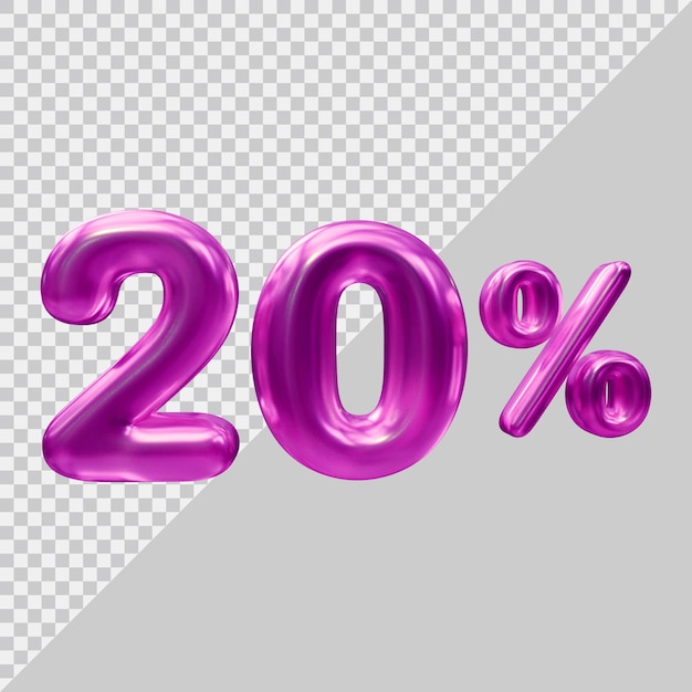 3d rendering of 20 percent with modern style