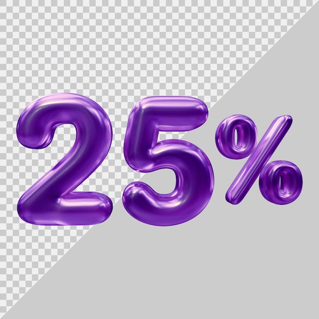 3d rendering of 25 percent with modern style